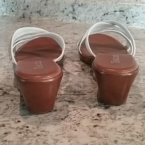 Toscanella Sandals white with jewels size 8.5 - Picture 3 of 6